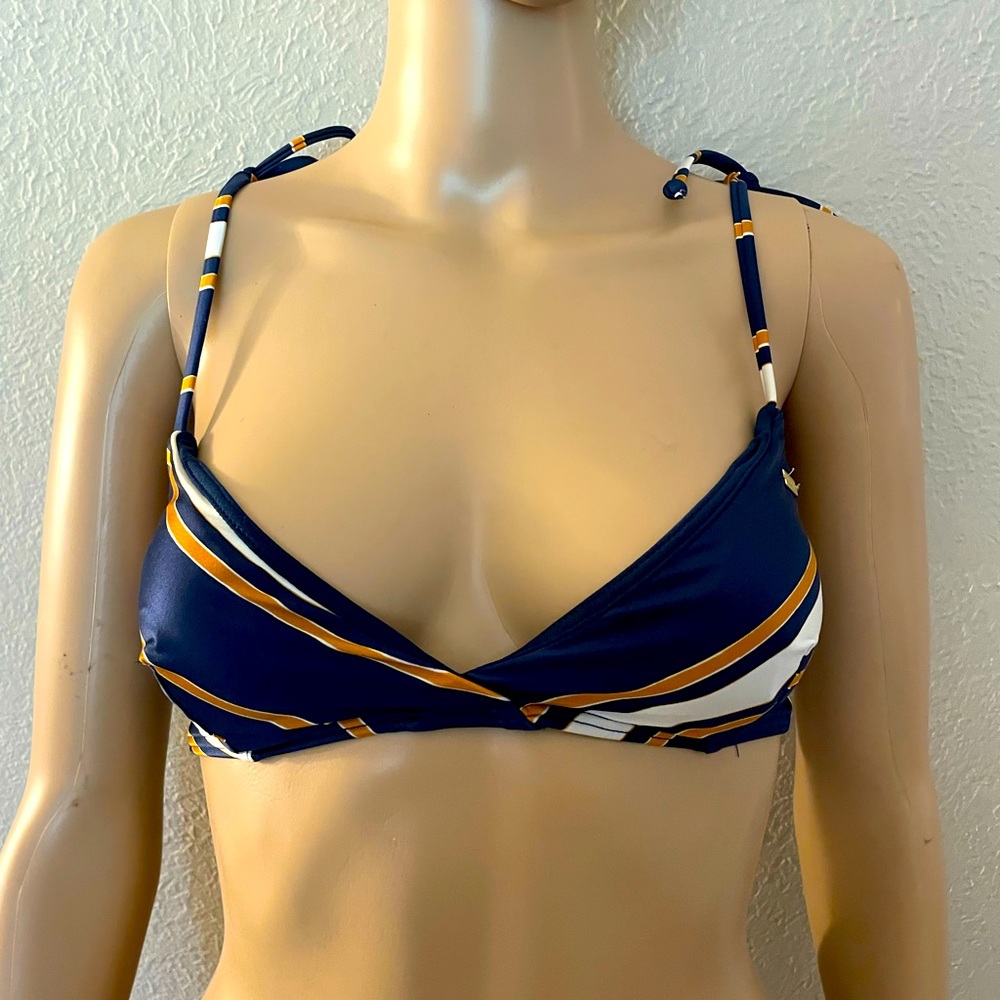 Roxy women’s bikini top navy blue & gold XS